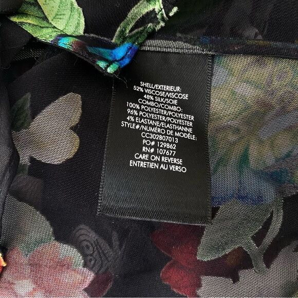 Alice + Olivia Julius Floral black Button-Front Blouse small - Picture 9 of 14